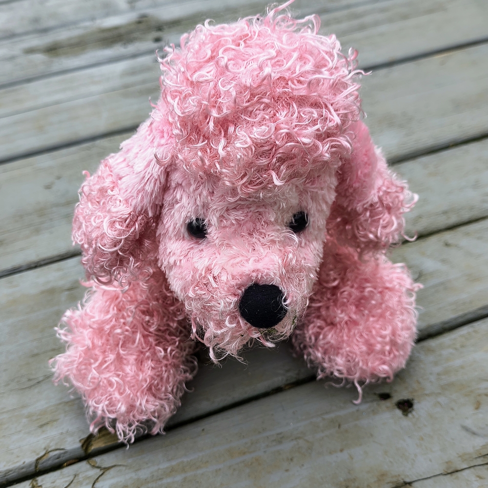 GANZ Pink and Black Stuffed Poodle Toy